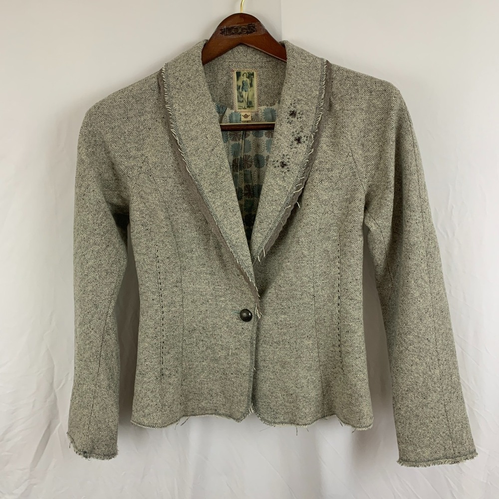 Burning Torch Women's Cecilia Blazer Floral Lined Artistic Boho Designer Jacket